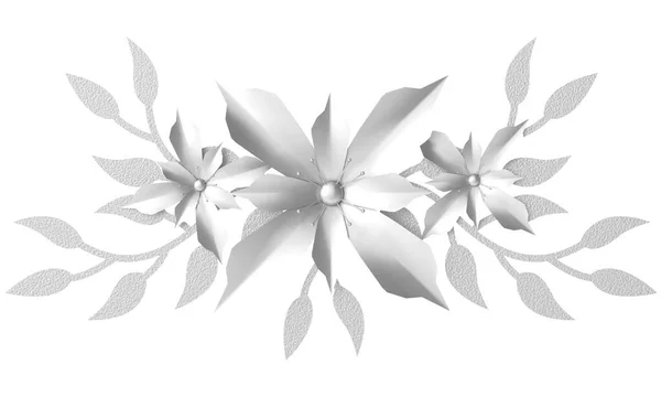 Ezüst Virág Virág Illusztráció — Stock Fotó