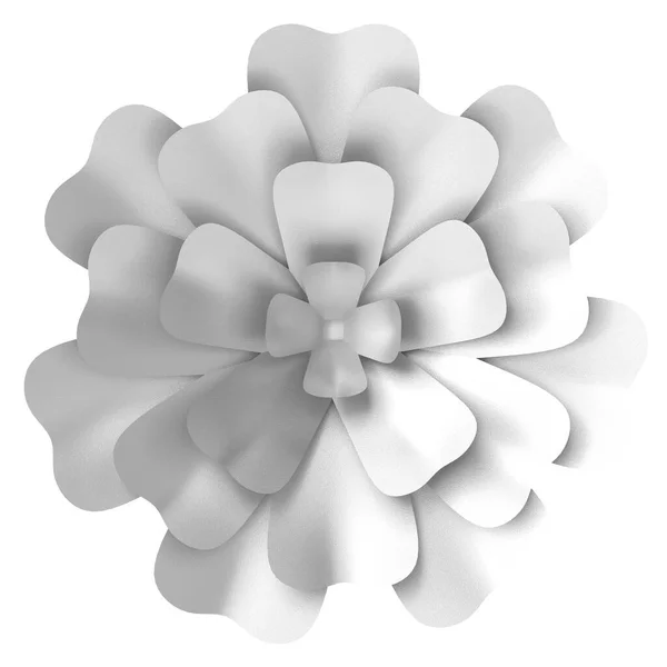 銀の花 3D花 3Dイラスト — ストック写真