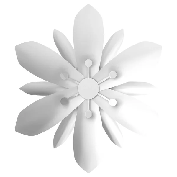 银花3D花 3D插图 — 图库照片