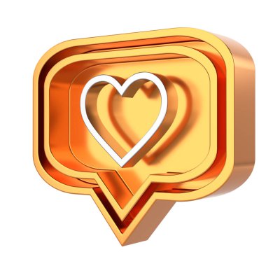 İkon gibi. Aşk ikonu. 3B illüstrasyon.