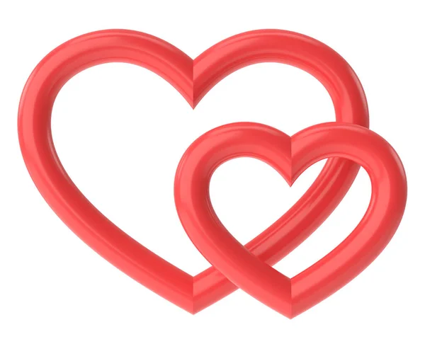 Jantung Dekorasi Kartu Valentine Ilustrasi — Stok Foto
