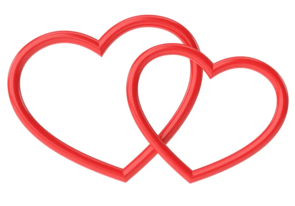 Par Corazones Corazón Decoración Tarjeta San Valentín — Foto de Stock