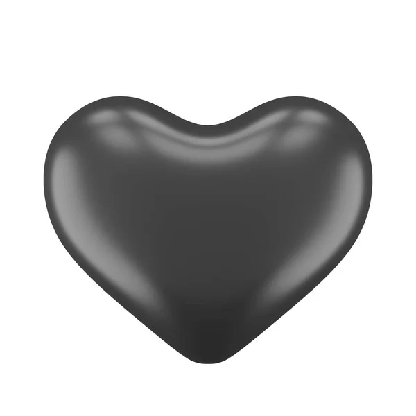 Τρισδιάστατη Καρδιά Μαύρη Καρδιά Απεικόνιση — Φωτογραφία Αρχείου