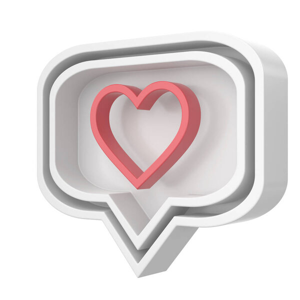 Like icon. Love icon. 3D illustration.