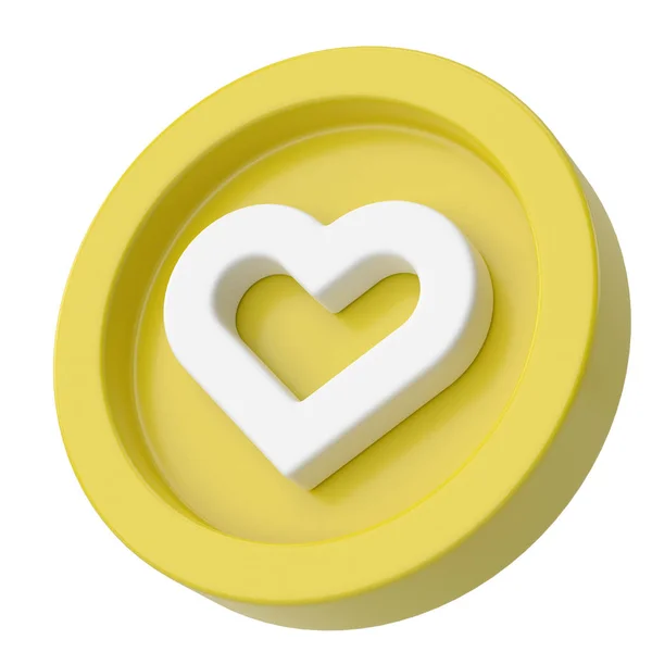 stock image Love icon. Heart icon. 3D illustration.