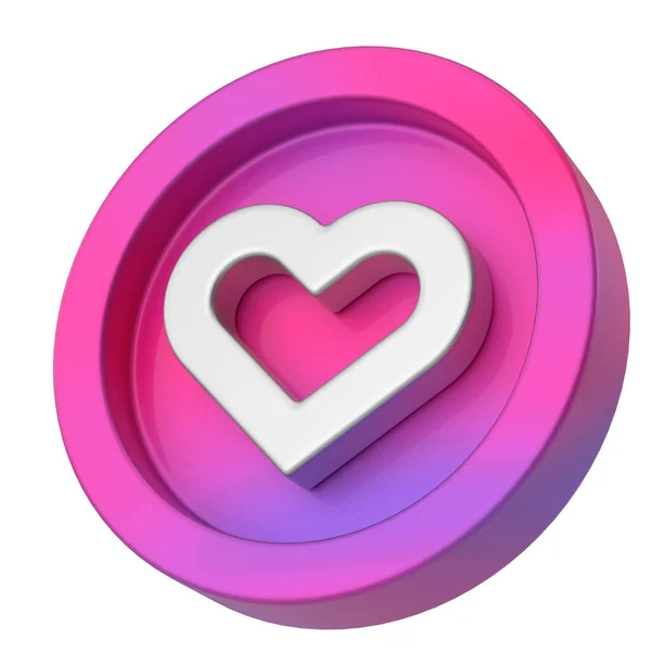 Love Icon Heart Icon Illustration — Stock Photo, Image