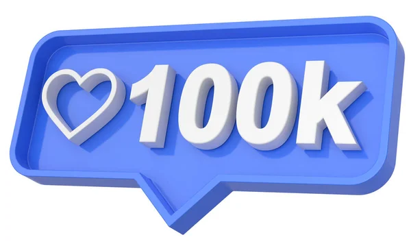 One Hundred Thousand Likes 100000 Likes Icon Illustration — Stock Photo, Image