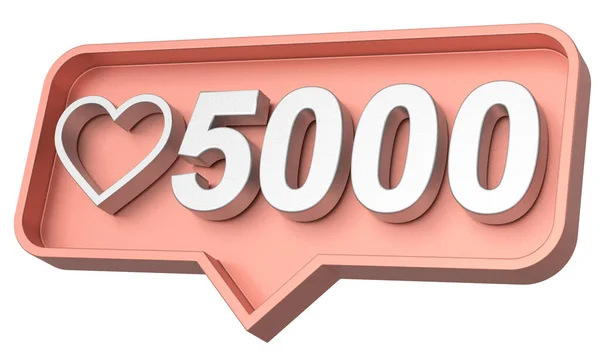 Pięć Tysięcy Polubień 5000 Polubień Jak Ikona Ilustracja — Zdjęcie stockowe