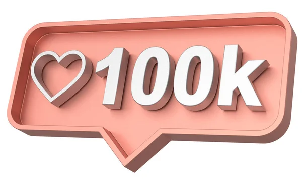 One Hundred Thousand Likes 100000 Likes Icon Illustration — Stock Photo, Image