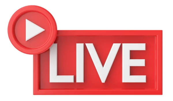 Live Icoon Livestreaming Illustratie — Stockfoto