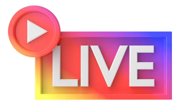 3D live icon. Livestreaming.