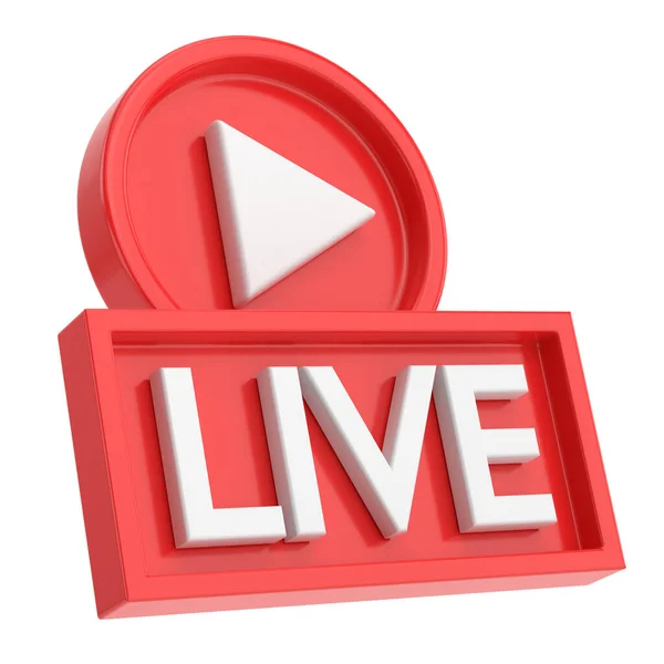 Live Icoon Live Streaming — Stockfoto