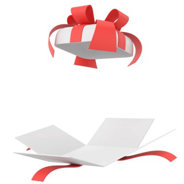 Opened Gift Box. 3D gift box. clipart