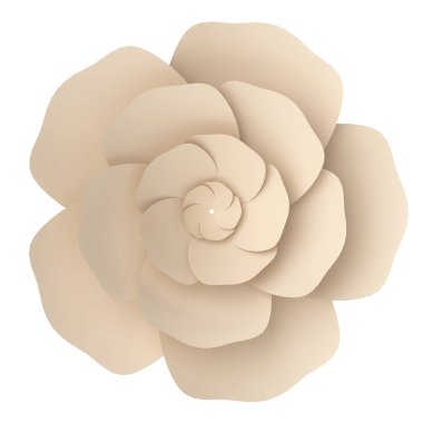 Kağıt çiçek. 3B illüstrasyon.