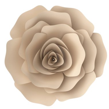 Kağıt çiçek. 3B illüstrasyon.