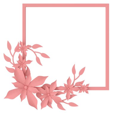 Üç boyutlu kağıt çiçek. 3B illüstrasyon.