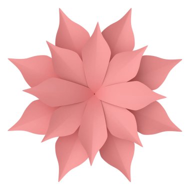Üç boyutlu kağıt çiçek. 3B illüstrasyon.