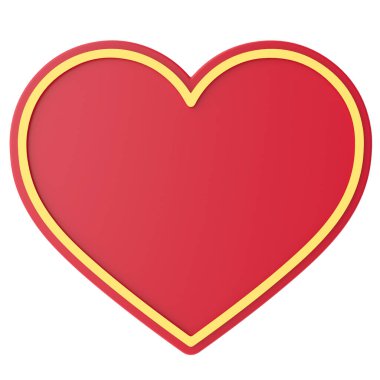 Kalp şeklinde. Sevgililer Günü süsü. 3B illüstrasyon.