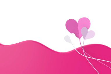 Sevgililer günü kartı. Kalp çerçevesi. 3B illüstrasyon.