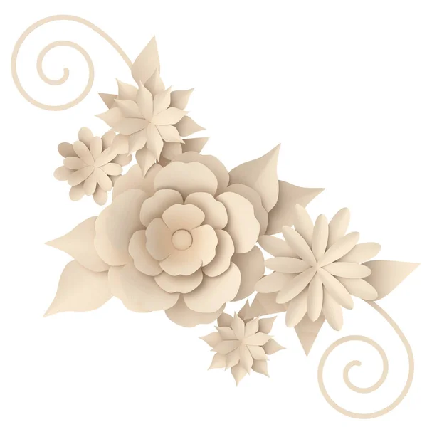 紙の花 3Dイラスト — ストック写真