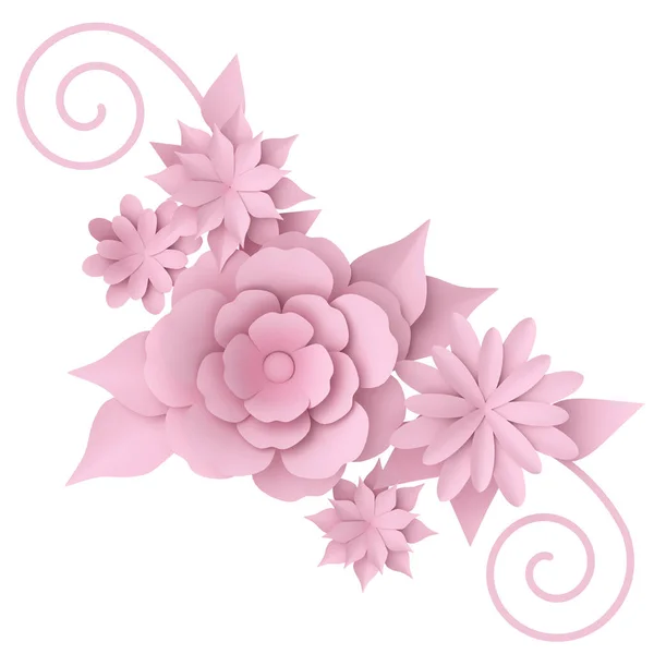 Fleur Une Fleur Papier Illustration — Photo