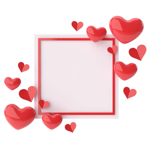 Valentine Card Heart Frame Illustration — Stock Photo, Image