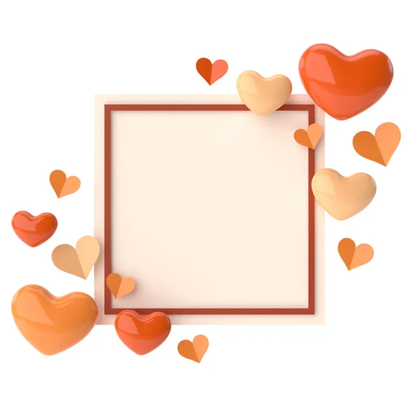 Cartão Valentine Estrutura Cardíaca Ilustração — Fotografia de Stock