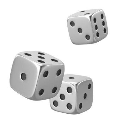 3D dice. 3D illustration. 3D rendering. clipart