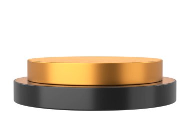 Ürün sergisi. Ürün podyumu. 3B illüstrasyon.