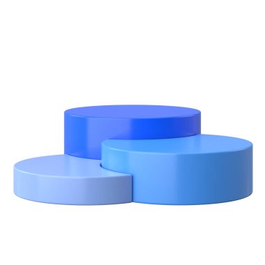 Ürün sergisi. Ürün podyumu. 3B illüstrasyon.