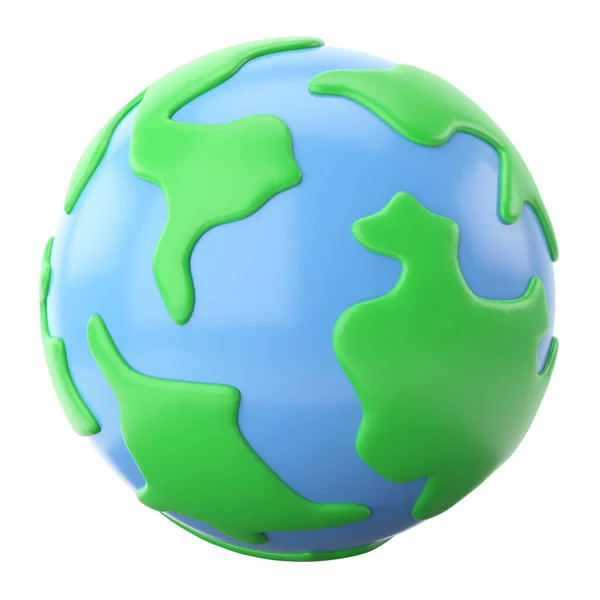 3D地球仪旅行部分 3D插图 — 图库照片