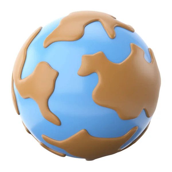 3D地球仪旅行部分 3D插图 — 图库照片