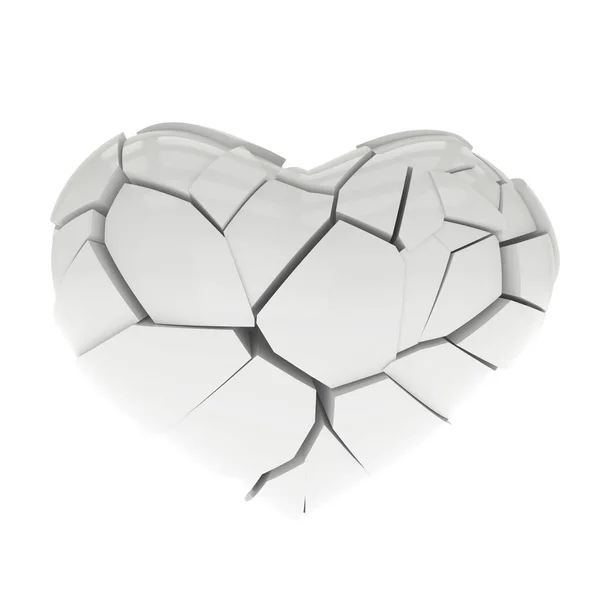Boyutlu Kırık Kalp Modeli Illüstrasyon — Stok fotoğraf