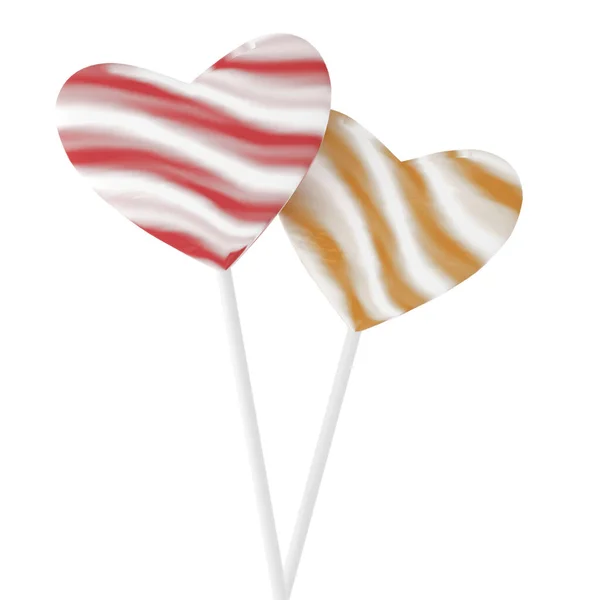 Heart Shape Lollipop Element Illustration — Stock Photo, Image