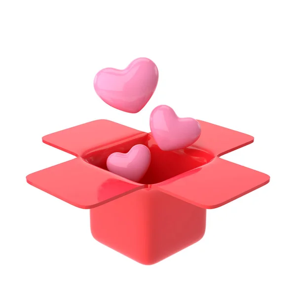 Forma Coração Corações Caixa Elemento Ilustração — Fotografia de Stock