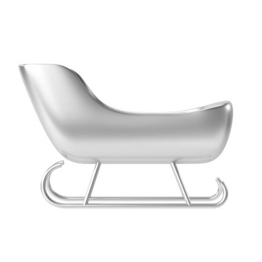 Noel kızağı. Üç boyutlu Noel elementi. 3B illüstrasyon.