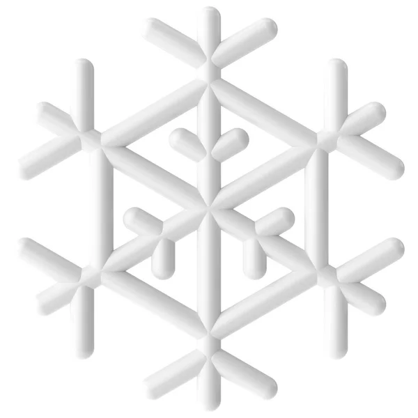スノーフレーク クリスマスの装飾 3Dイラスト — ストック写真