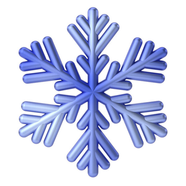 Snowflake. 3D Christmas element.