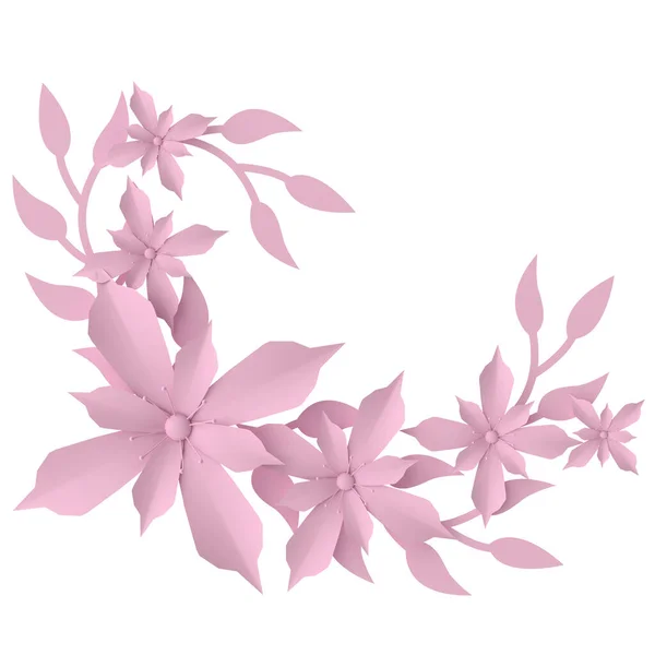Boyutlu Çiçek Kağıt Çiçek Illüstrasyon — Stok fotoğraf