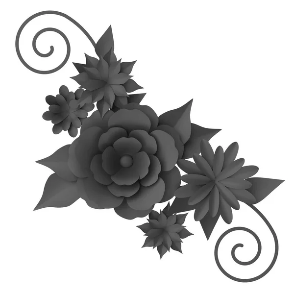 紙の花 3D花 3Dイラスト — ストック写真