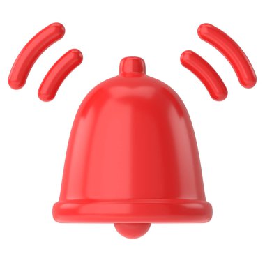 Üye simgesi. Üç boyutlu çan. 3B illüstrasyon.