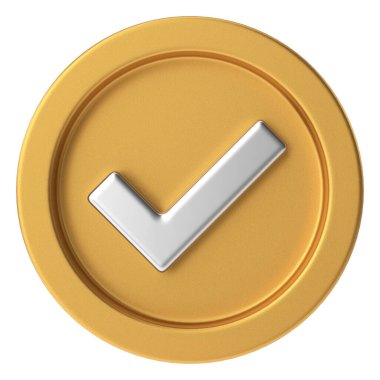 3 boyutlu kutucuk simgesi. Üç boyutlu kontrol listesi. 3B illüstrasyon.