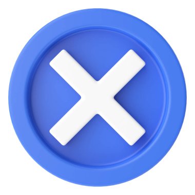 3 boyutlu çarpı işareti. 3B illüstrasyon.