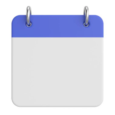 Boş takvim. Üç boyutlu takvim. 3B illüstrasyon.