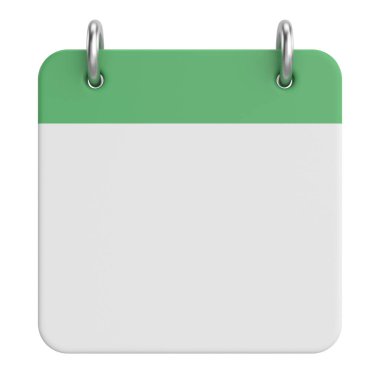 Boş takvim. Üç boyutlu takvim. 3B illüstrasyon.