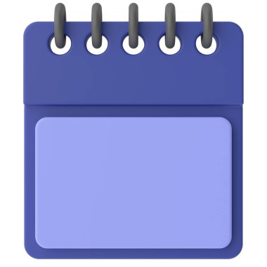 Boş takvim. Üç boyutlu takvim. 3B illüstrasyon.