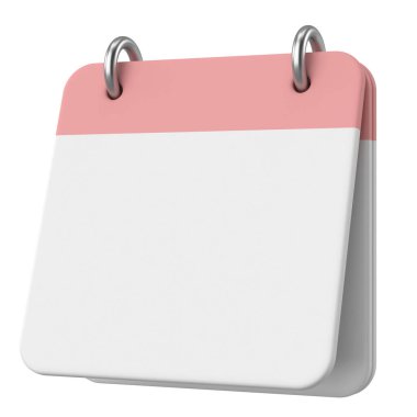 Boş takvim. Üç boyutlu takvim. 3B illüstrasyon.