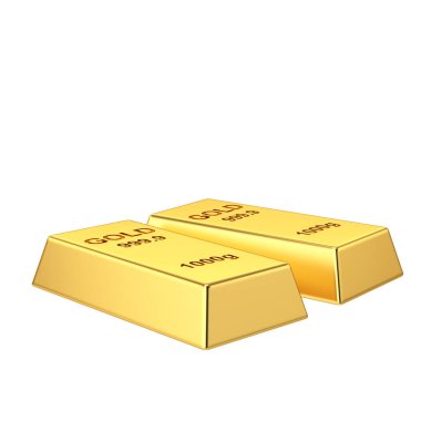 Altın külçeleri. Üç boyutlu element. 3B illüstrasyon.