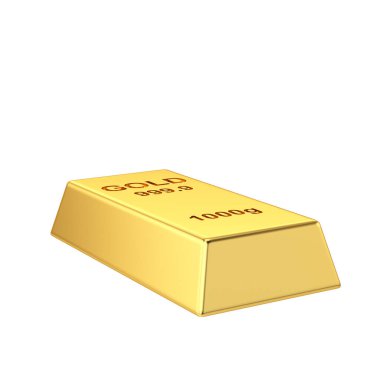 Altın külçeleri. Üç boyutlu element. 3B illüstrasyon.