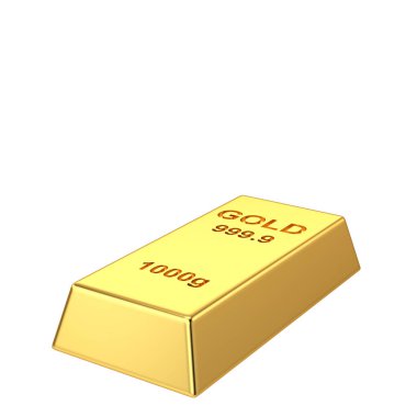 Altın külçeleri. Altın külçesi. Altın külçesi. 3B illüstrasyon.